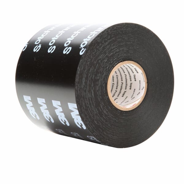 3M 7010397563 50P Corrosion Protection Tape, 100 ft L 4 in W, 1 mil THK, Rubber Adhesive, Polyvinyl Chloride Backing, Black