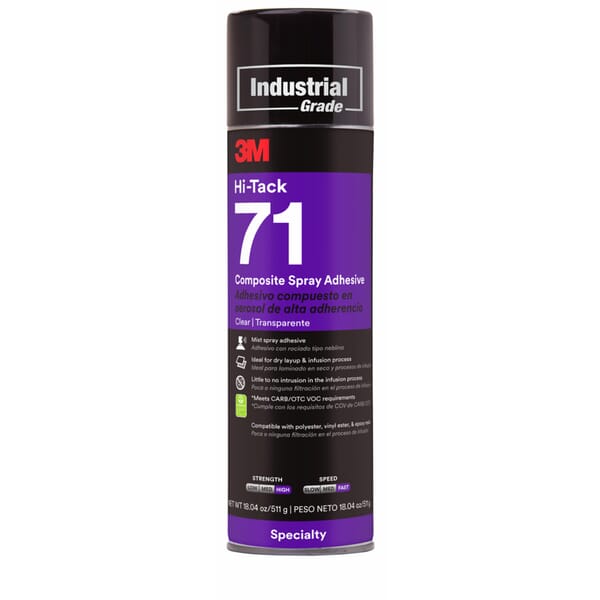 3M 7010407935 71 Spray Adhesive, 24 fl-oz, Transparent