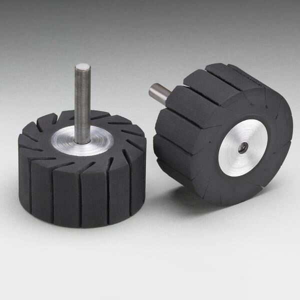 3M 7100000272 Slotted Expander Wheel, 2 in Dia Drum x 1 in L Drum, 1/4 in Dia Shank, 12000 rpm Max