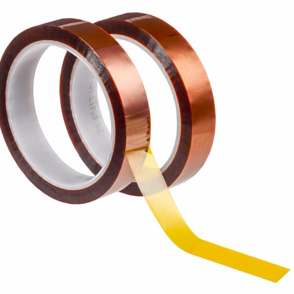 3M 7000050136 5413 Film Tape, 36 yd L 0.625 in W, 2.7 mil THK, Silicone Adhesive, Polyimide Film Backing, Amber