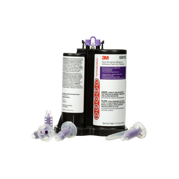 3M 7100016211 58115 High Performance Adhesive, 45 mL Cartridge, Steel/Aluminum/FRP/SMC, 24 hr Curing