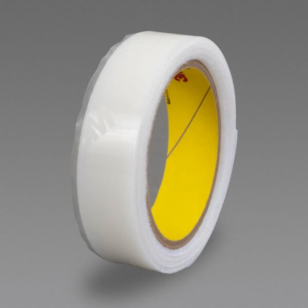 3M 7000001972 SJ3571 Fastener, 50 yd L 1 in W, 4 mil THK Engaged, High Performance Acrylic Adhesive, Nylon Backing, White