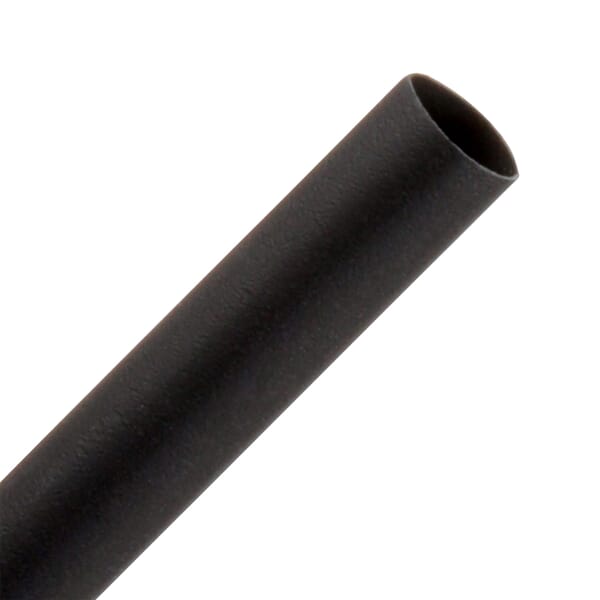 3M 7000133692 FP-301 Thin Wall Heat Shrink Tube, 3/16 in ID Expanded, 3/32 in ID Recovered, 0.02 in THK Wall Recovered, 6 in L, Polyolefin, Black