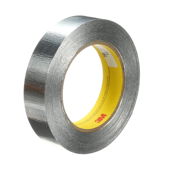 3M 7100053741 425 Foil Tape, 60 yd L 1 in W, 4.6 mil THK, Acrylic Adhesive, Aluminum Foil Backing, Silver