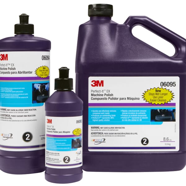 3M 7100061948 Ultra Fine Machine Polish, 1 qt Container Bottle Container, White, Ultra Fine Grade