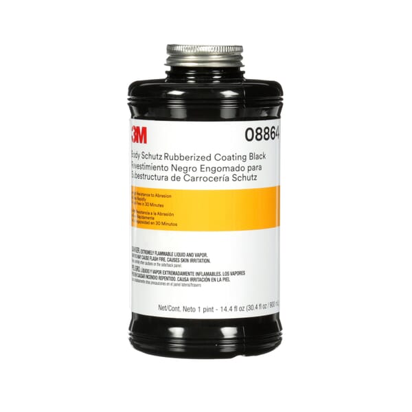 3M 7100070546 Rubberized Coating, 32 oz Container, Liquid Form, Black, 24 hr Curing
