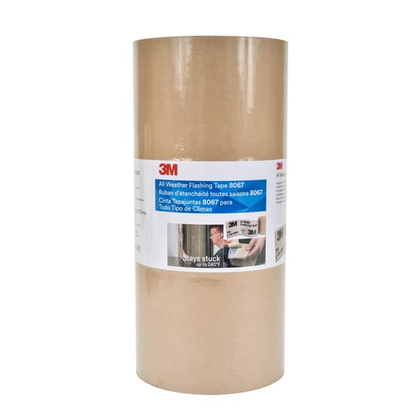 3M 7100079743 8067 Flashing Tape, 75 ft L 12 in W 9.9 mil THK, Tan