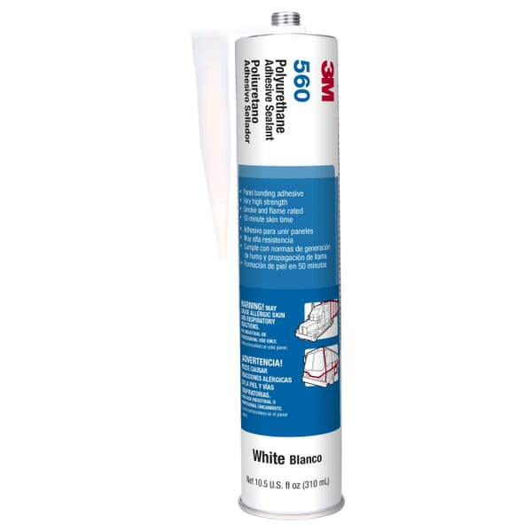 3M 7000000945 High Strength Adhesive Sealant, 10.1 fl-oz Cartridge Container, White, Polyurethane Base