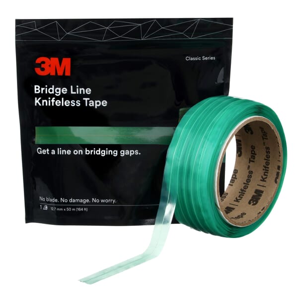3M 7100104301 Bridge Line Knifeless Tape, 50 m L x 12.7 mm W, Green