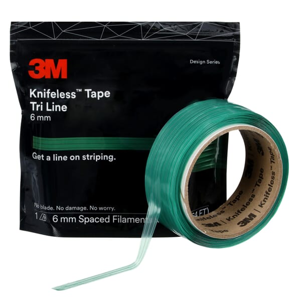 3M 7100104370 Tri Line Knifeless Tape, 6 mm W, Green