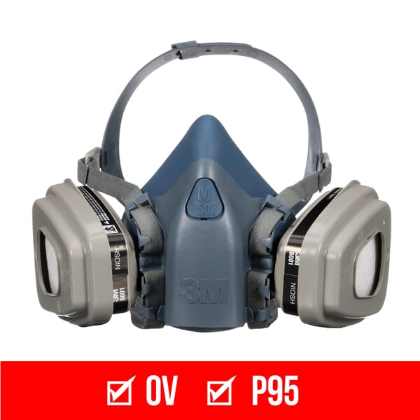 3M 7100110939 7512PA1-A-PS Reusable Respirator, Medium, Gas/Vapor Filter