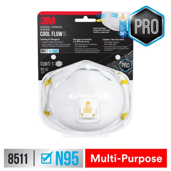 3M 7100117608 Disposable Valved Sanding and Fiberglass Respirator, Resists: Non-Oil Solid and Liquid