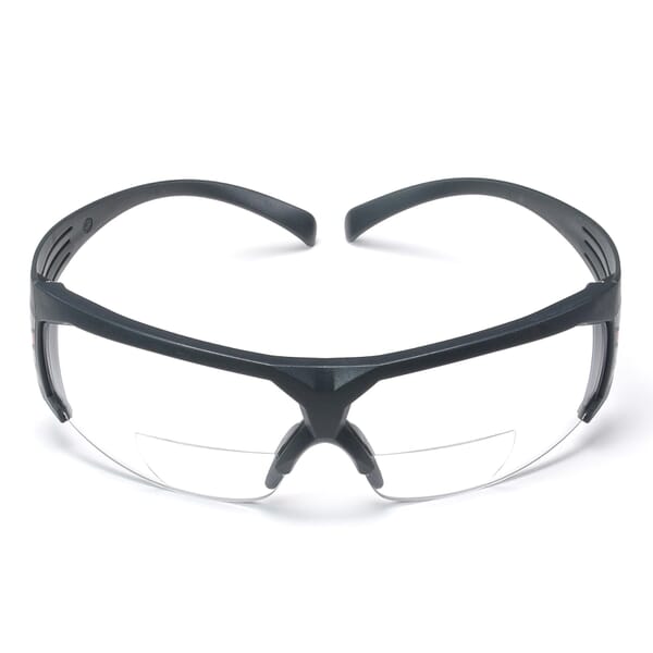 3M 7100132359 600 Non-Vented Premium Safety Glasses, +2 Diopter, Clear Lens, Gray, Plastic Frame, Polycarbonate Lens, Yes % UV Protection, ANSI Z87.1