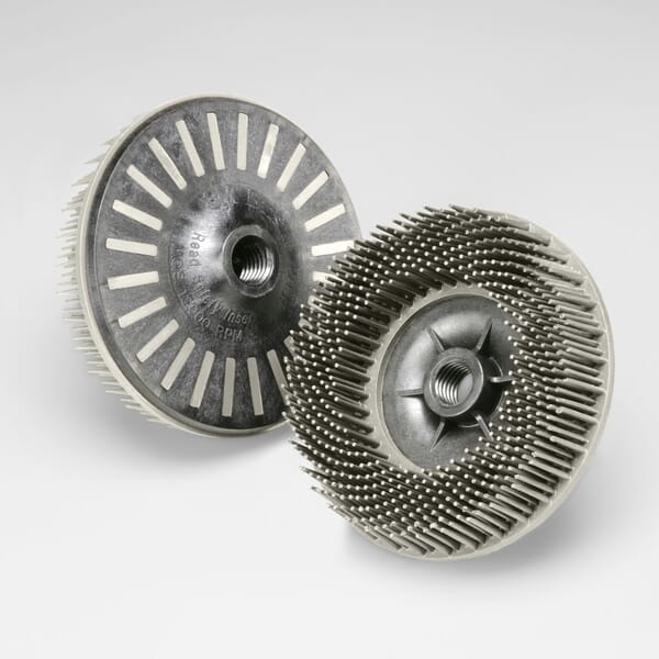 3M 7100138175 Threaded Bristle Disc, 4-1/2 in Dia Brush, 5/8-11 Center Hole, Ceramic Fill