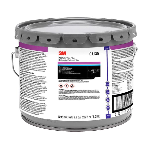 3M 7100142876 Platinum Plus Lightweight Body Filler, 3 gal Container Pail Container, Gold, Paste Form