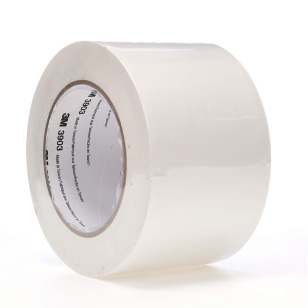 3M 7100153654 3903 Tape, 50 yd L 3 in W, 6.5 mil THK, Rubber Adhesive, Vinyl Backing, White