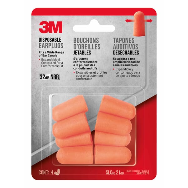 3M 7100158522 Push to Fit Earplugs, 32 dB Noise Reduction, Disposable, Pliable/Smooth Design