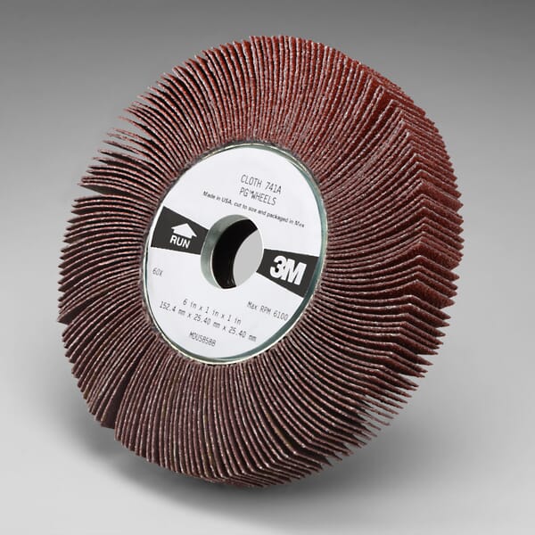 3M 7010309102 741A Wheel, 6 in Dia Wheel, 1 in W Face, 80 Grit, Ceramic Abrasive