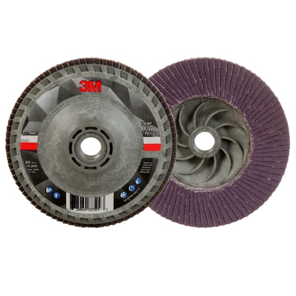 3M 7100243875 Flap Disc, 4.5 in Dia Disc, 120+ Grit, Precision Shaped Ceramic Abrasive, Type 27 Disc