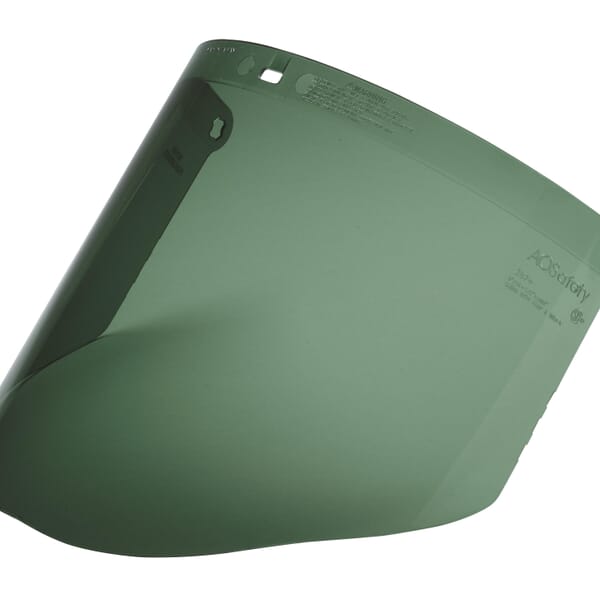 3M 7010384061 Total Performance Faceshield Window, Medium Green, Polycarbonate, 9 in H x 14-1/2 in W x 0.08 in THK Visor, For Use With AOTuffmaster Headgears, ANSI Z87.1-2003