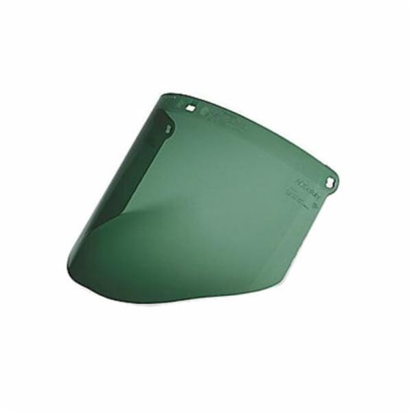 3M 7837182601 Total Performance Faceshield Window, Medium Green, Polycarbonate, 9 in H x 14-1/2 in W x 0.08 in THK Visor, For Use With AOTuffmaster Headgears, ANSI Z87.1-2003