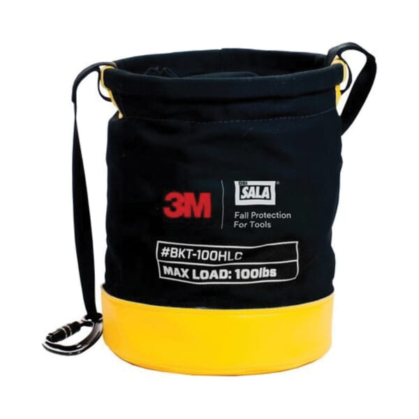 3M DBI-SALA Fall Protection 1500133 Safe Bucket, 100 lb Load, Cotton Duck Canvas, Black/Yellow