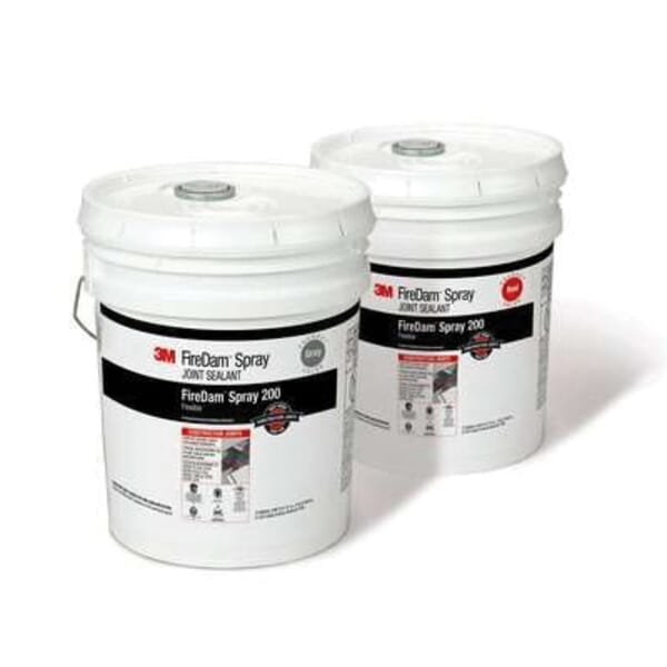 3M 7100006336, Pail Container, Composition: Water, Limestone, Polymer, Alumina Trihydrate, Styrene-butadiene polymer, Iron Oxide, Quartz Silica, 4 hr Fire Rating, Red, 40 to 110 deg F, </=3 g/L VOC