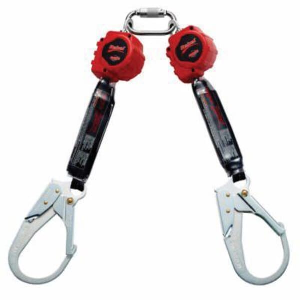 3M Protecta Fall Protection 7100208193 Rebel Twin Leg Self-Retracting Lifeline, 310 lb Load, 6 ft L, ANSI A10.32, ANSI Z359.14, OSHA 1910.66, OSHA 1926.502