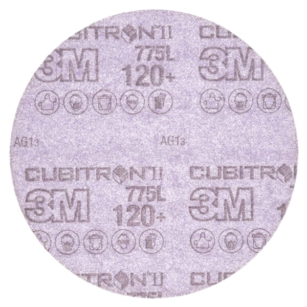 Cubitron II 7100046326 775L Disc, 5 in Dia Disc, 120+ Grit, Precision Shaped Ceramic Abrasive, Film Backing