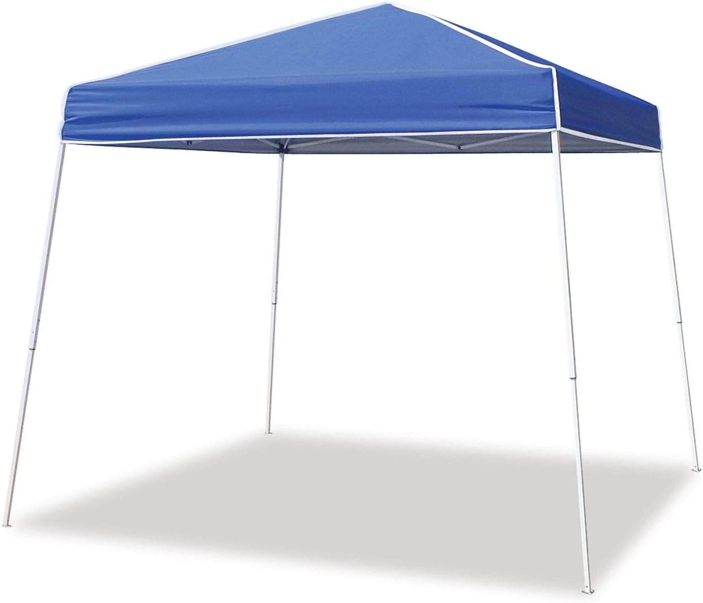ZS1010AL 10x10' Aluminum Frame Canopy – Blue, UV/Water/Flame Resistant, 5 Height Adjustments, Anchored Stability, Wheeled Storage Bag
