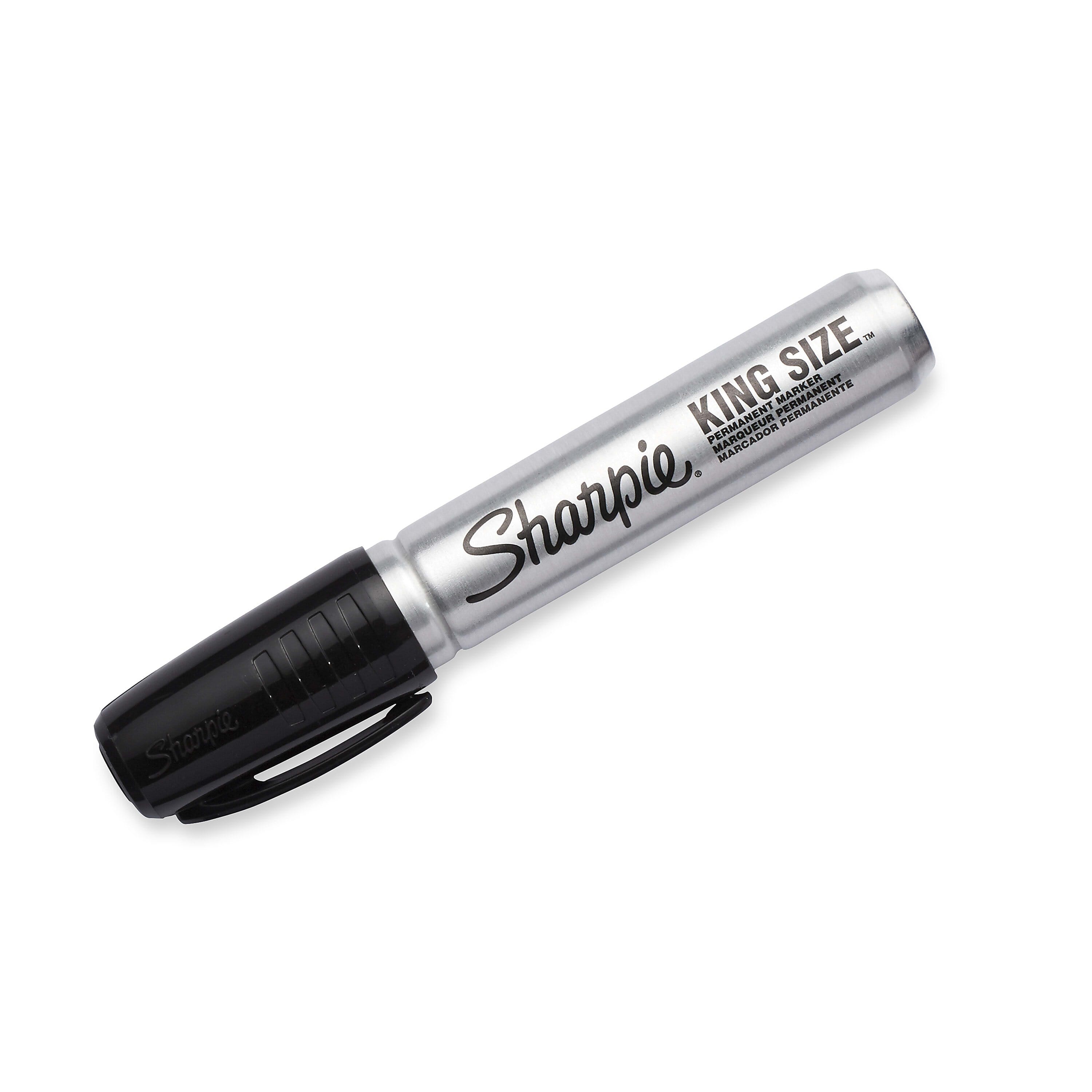 Sharpie Pro King Size Permanent Markers – 12-Pack, Bold Black Ink, Wide Chisel Tip, Industrial-Grade for Greasy/Wet Surfaces, Aluminum Barrel, AP Nontoxic