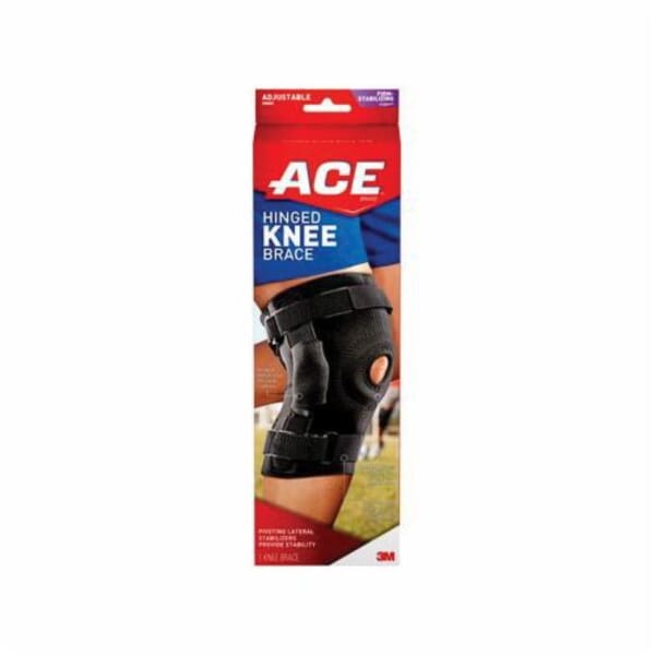 ACE 7010372741 Adjustable Hinged Knee Brace, Hook and Loop Closure, Black