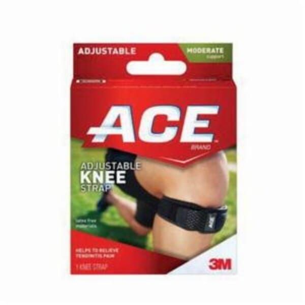 ACE 7010370182 Non-Latex Knee Strap, Adjustable, Neoprene, Black