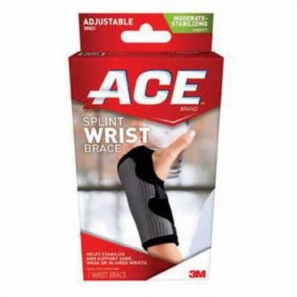 ACE 7100085921 Reversible Splint Wrist Brace, Adjustable, Hook and Loop Closure, Gray
