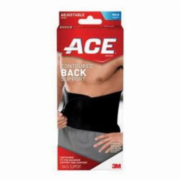 ACE 7010292860 Adjustable Contoured Back Support, Adjustable, Black