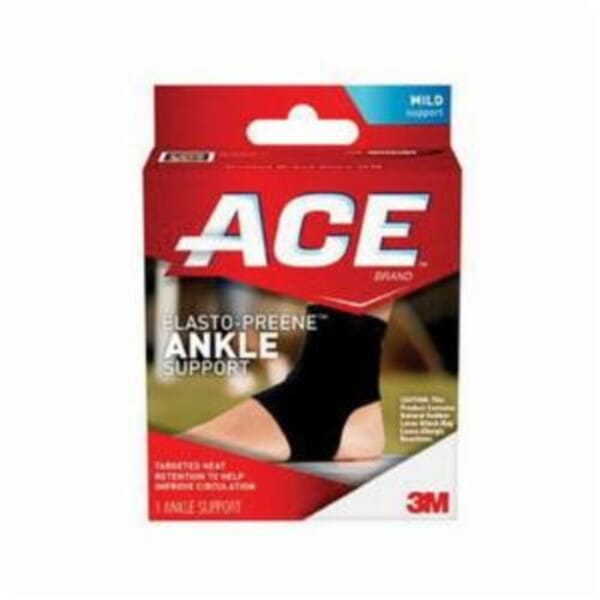 ACE 7100114327 Reusable Ankle Support, L to XL, Neoprene Blend, Black