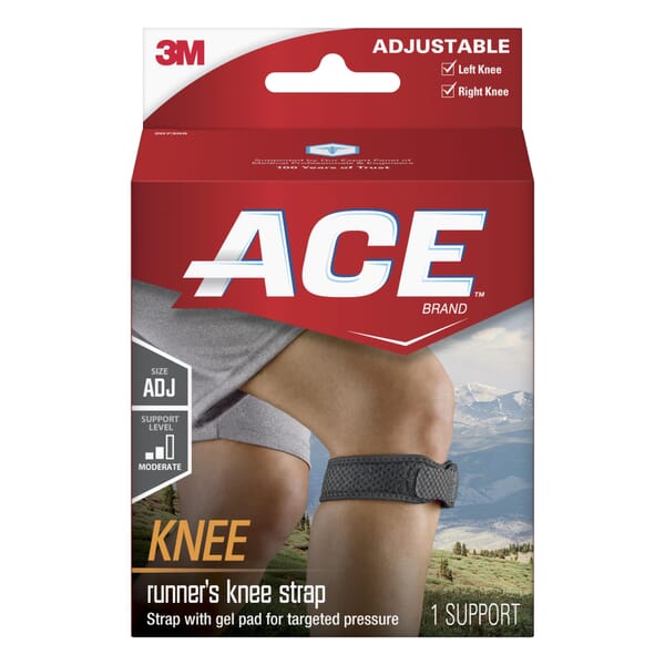 ACE 7010370182 Non-Latex Knee Strap, Adjustable, Neoprene, Black