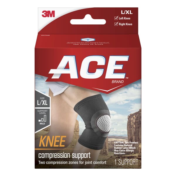 ACE 7100113732 Reusable Knee Support, L to XL, Neoprene Blend, Black