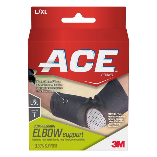 ACE 7100131775 Reusable Elbow Support, L to XL, Neoprene Blend, Black