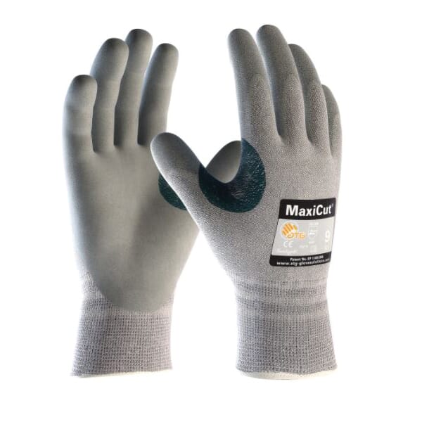 ATG MaxiCut Cut Resistant Gloves, M, Foam Nitrile Coating, Nylon, Continuous Knit Wrist Cuff, Resists: Abrasion, Cut, Puncture and Tear