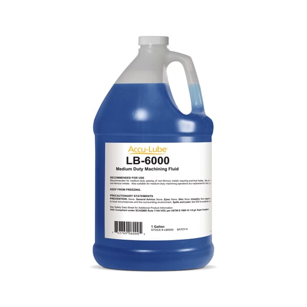 Accu-Lube LB6000 Premium MQL Lubricant, 1 gal Jug, Mild, Liquid, Blue