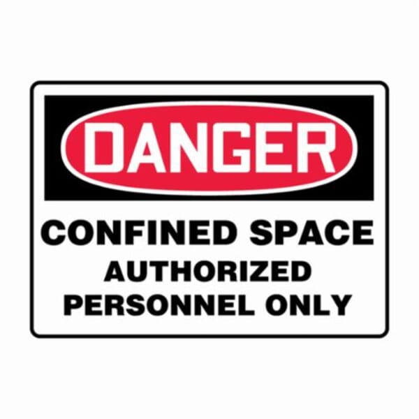 Accuform MCSP140VP Semi-Flexible Danger Sign, DANGER, 7 in H x 10 in W, Red/Black on White, Plastic, Fastened Mount