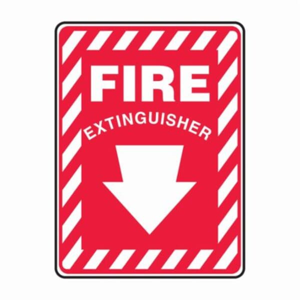Accuform MFXG417VA Fire Sign, 10 in H x 7 in W, Aluminum, Through Hole Mount