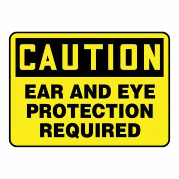 Accuform MPPA608VP Caution Sign, CAUTION, 10 in H x 14 in W, Black on Yellow, Plastic, Fastened Mount