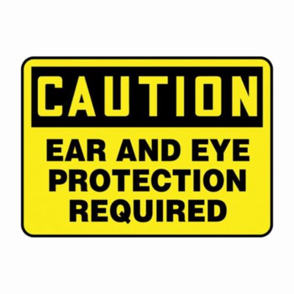 Accuform MPPA608VA Caution Sign, CAUTION, 10 in H x 14 in W, Black on Yellow, Aluminum, Fastened Mount