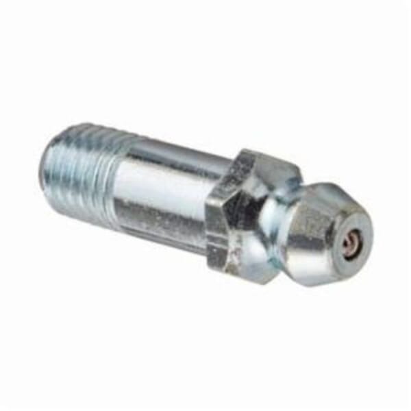 Alemite 1680-B Straight Thread Forming Grease Fitting Zerk, 1/4-28 SAE-LT Male Taper Thread, 31/32 in OAL, 5/8 in L Shank, Steel, Trivalent Zinc Plated