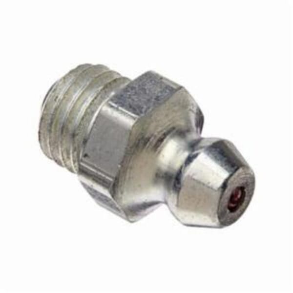 Alemite 1711-B Straight Grease Fitting Zerk, 5/16-24 UNF-2A Male Thread, 21/32 in OAL, 5/32 in L Shank, Steel, Trivalent Zinc Plated
