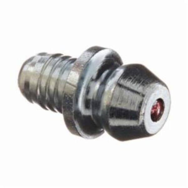 Alemite 1728-B Drive-In Straight Grease Fitting, 33/64 in OAL, 1/4 in L Shank, Steel, Trivalent Zinc Plated