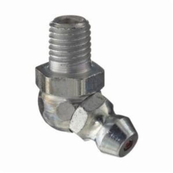 Alemite 3010-B1 65 deg Thread Forming Grease Fitting Zerk, 1/4-28 SAE-LT Male Taper Thread, 25/32 in OAL, 19/64 in L Shank, Steel, Trivalent Zinc Plated