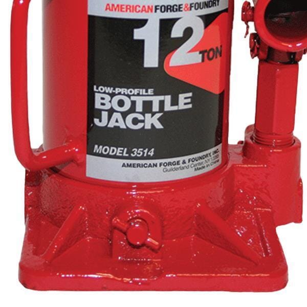 AFF 3514 Heavy Duty Manual Bottle Jack With Machine Hardened Steel Saddles, Centered Pumps and Rams, 12 ton Lifting, 7 in H Min Lifting, 13 in H Max Lifting, 5-1/2 x 5-1/4 in Base